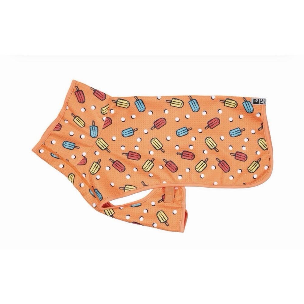 RC Pets Quick Dry Wrap Popsicles Orange Dog Cooling Coat XL EUC